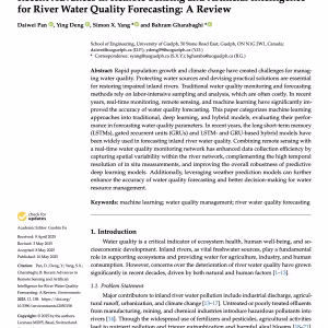 Recent Advances in Remote Sensing and Artificial Intelligence for River Water Quality Forecasting: A Review