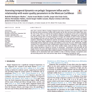 Assessing temporal dynamics on pelagic Sargassum influx and its relationship with water quality parameters in the Mexican Caribbean